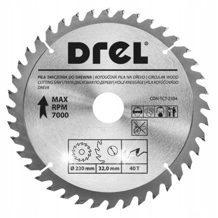 Disc de taiere Drel 400x30mm, 40T, pentru frezare, taiere lemn, MDF, multicolor