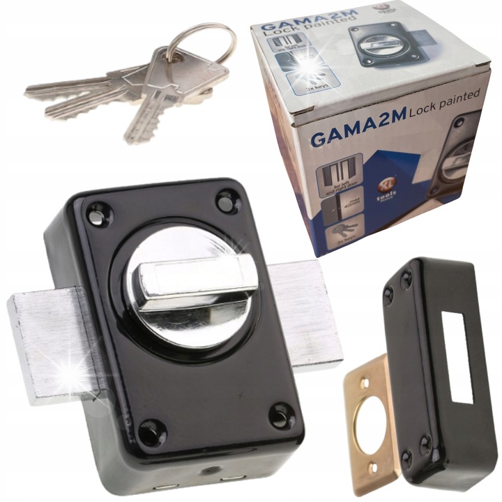 Zavor de usa HuW, montare pe suprafata, cu cilindru, universal, vopsit, 40mm