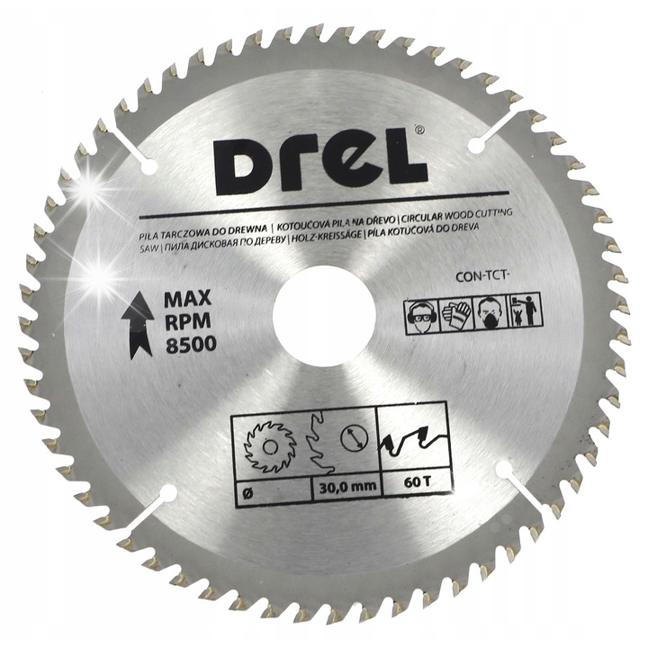 Disc de taiere pentru lemn Drel, 300x32mm, 60 dinti, grosime 1,9mm