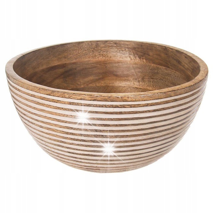 Bol din lemn MANGO Orion, 25cm, 3L, design natural, maro