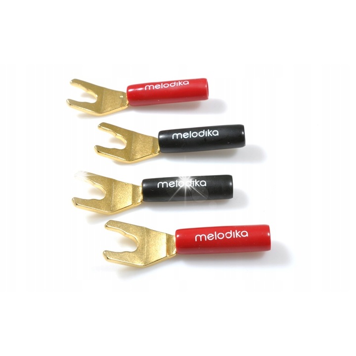 Wtyki glosnikowe Melodika MDSPA, set 4 bucati, pozlacate, 6mm, 5cm x 14mm