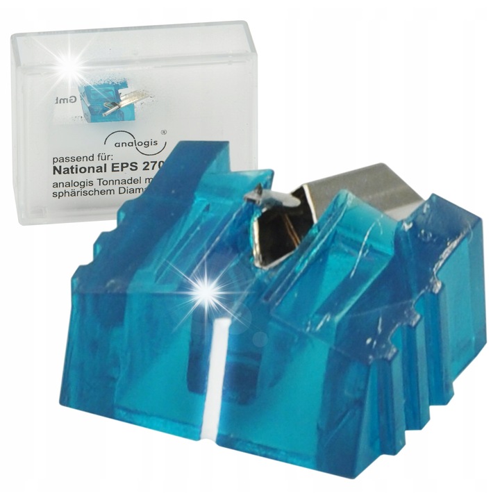 Igla gramofon Analogis 7985, gyémánt, türkiz, 1.75g