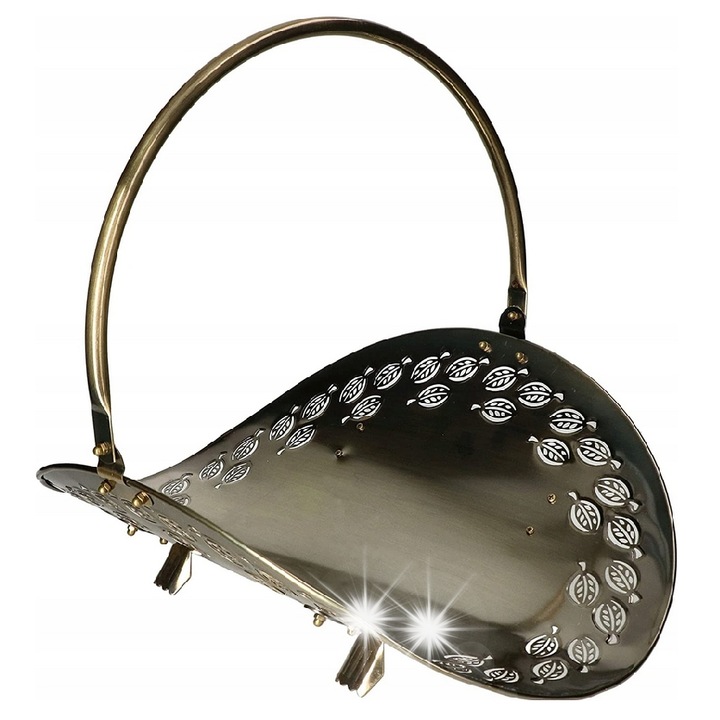 Cos metalic pentru lemne de foc, 480x420mm, design loft, stabil, pentru sobe si seminee