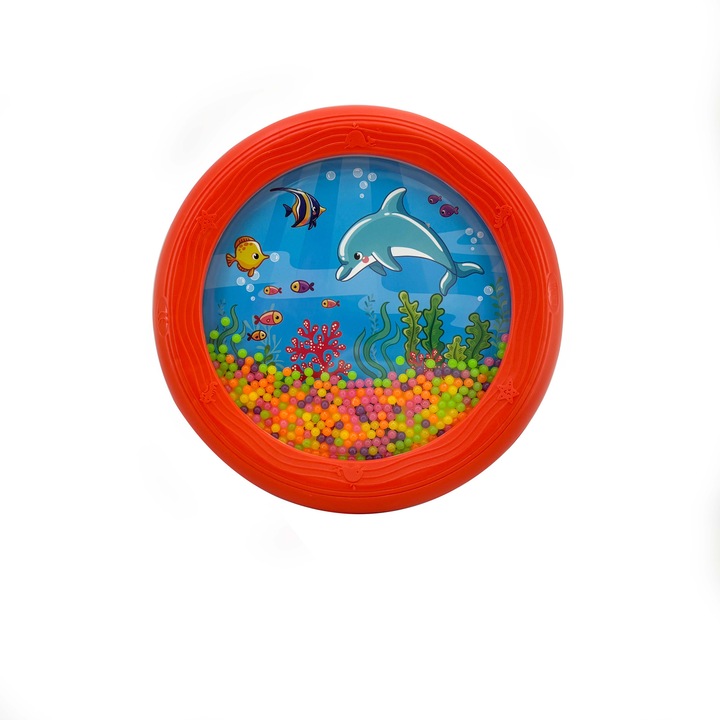 Tambur Oceanic JoyTones | Instrument cu Sunet de Valuri pentru Bebelusi | Zgomot Alb pentru Relaxare, Dezvoltare Senzoriala si Legatura Parinte-Copil - Cadou Ideal, rosu