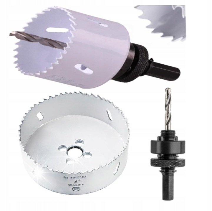 Set fierastrau Bimetalica DRL 102mm, pentru Metal si Lemn, cu Adapter HEX 3/8"