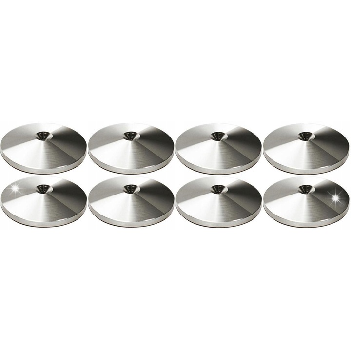 Set 8 suporturi antiviibratii Norstone, argintii, 32x7mm