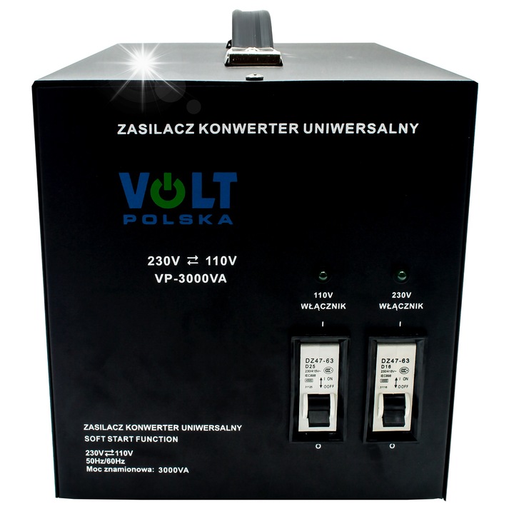 Reductor de tensiune VOLT POLSKA 3000W 230V/110V, metalic, utilizare universala