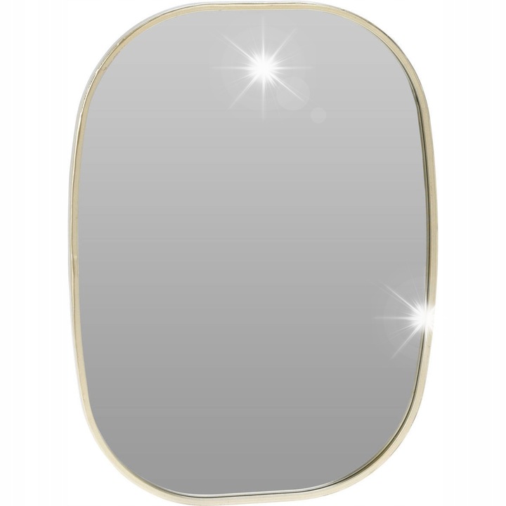 Home Styling Collection dekoratív tükör, pezsgő, 30x40cm, vékony arany keret