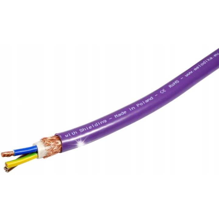 Melodika MDC3400 tápkábel 3x4mm2, 1m, OFC 99,999% réz, vakolat alá szerelhető