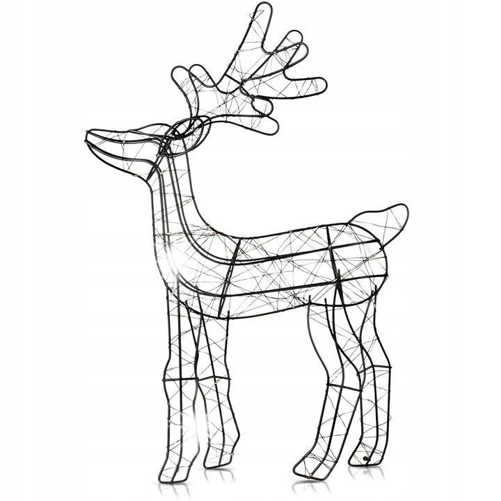 Figurina decorativa Renifer Hit Trading, 120LED, 45cm, negru