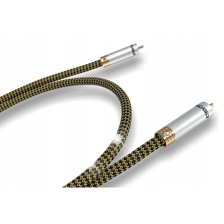 Cablu coaxial digital audio Ricable Dedalus 1m, 75 Ohm, miez din cupru 7N, RCA-RCA