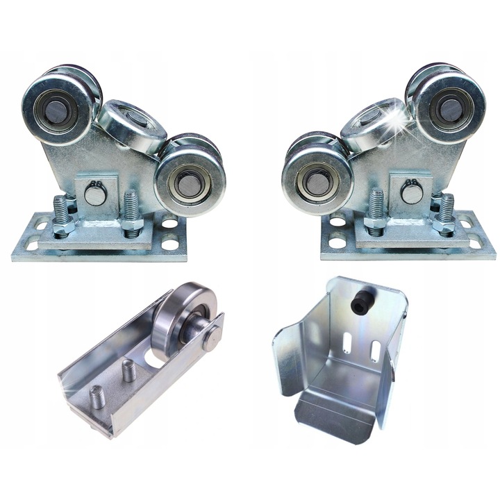 Set roti pentru poarta glisanta, Steelfence, 2 roti, 70x70x4mm, metalice, rezistente