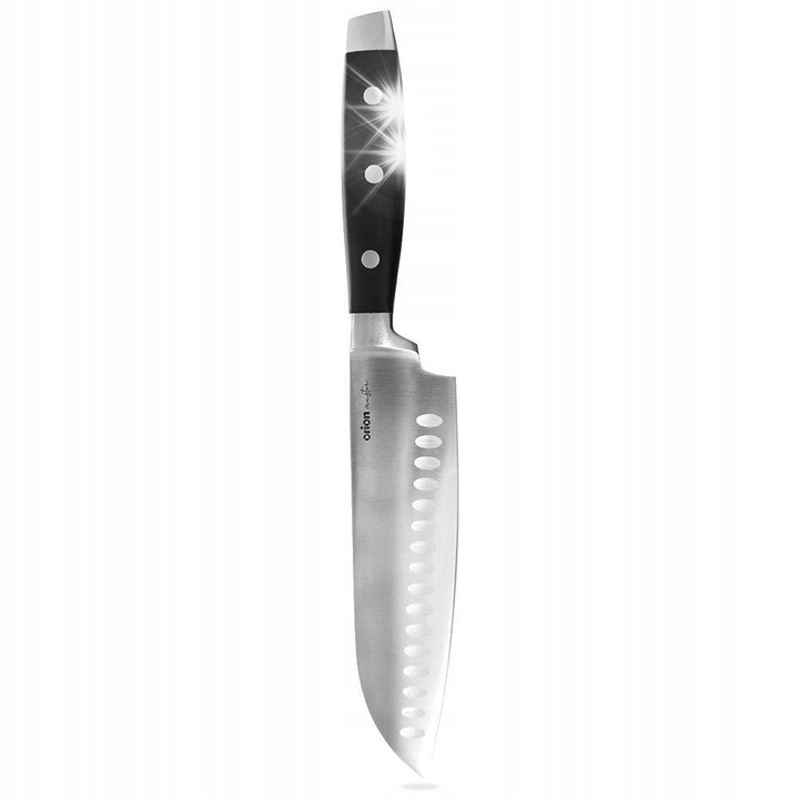 Cutit de bucatarie Santoku, Orion, 33cm, inox, maner ABS, argintiu