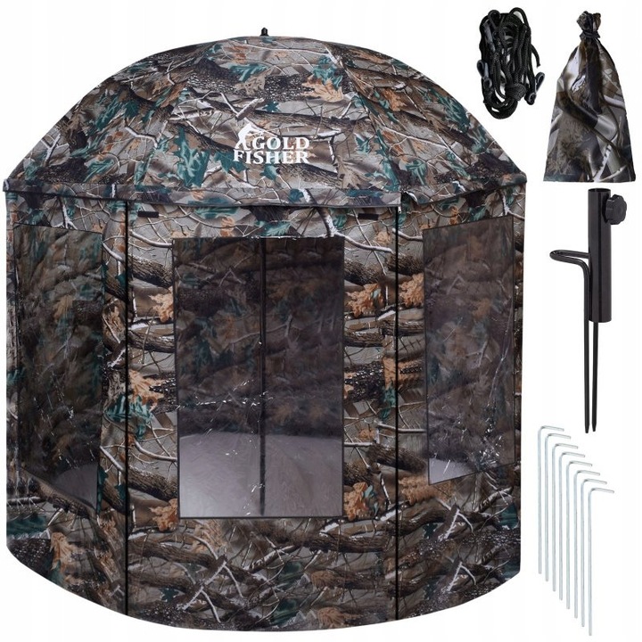 Gold Fisher JUKON horgász napernyő, 600x140cm, vízálló, 3 vasalattal, komplett készlet tartozékokkal