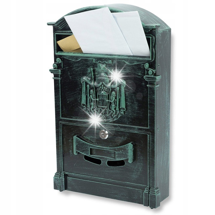Cutie postala Steelfence A4, din otel si aluminiu, rezistenta la intemperii, 40x25,5x9cm