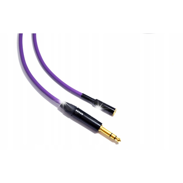 Cablu adaptor stereo Jack 6,3mm - gniazdo 3,5mm Melodika Purple Rain, 10m, violet