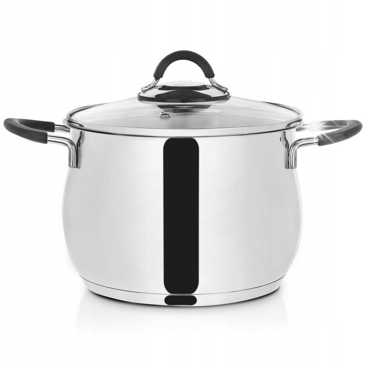 Oala din otel inoxidabil Orion Dalie, 20cm, 4.8L, cu capac, 31x20cm