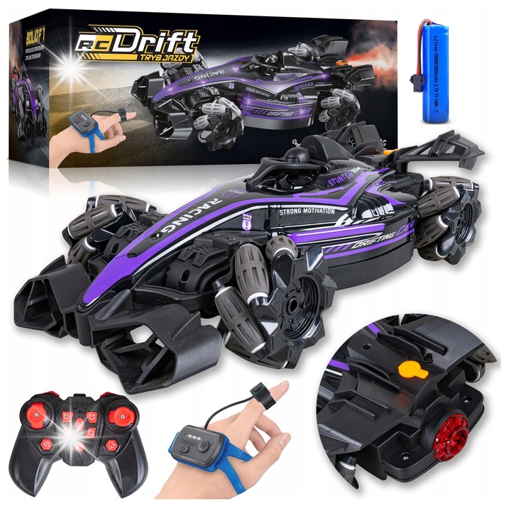 Masina RC Formula 4x4, Mink, cu dym si iluminare LED, control gestual, set complet