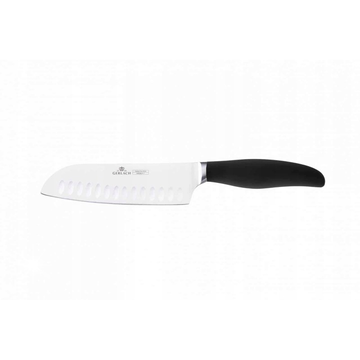 Cutit de bucatarie Santoku Gerlach, 18 cm, otel inoxidabil, argintiu, taiere precisa, set