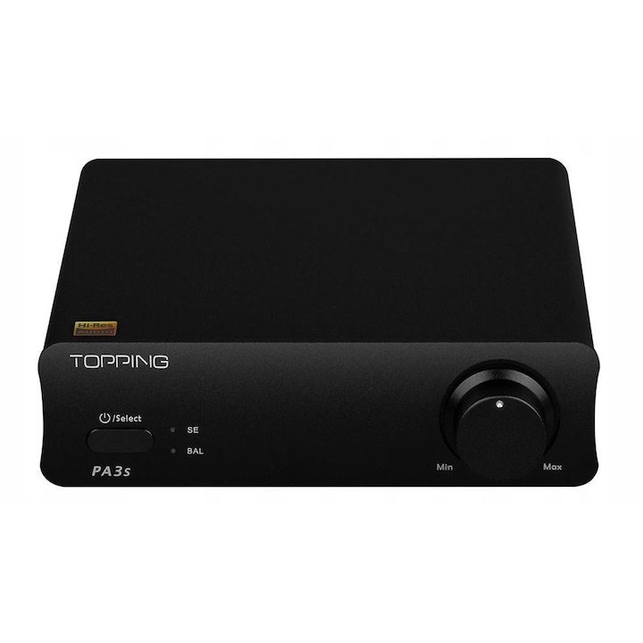 Amplificator stereo Topping PA3s 80W, clasa D, zbalansat, 16.8x12x4cm, negru