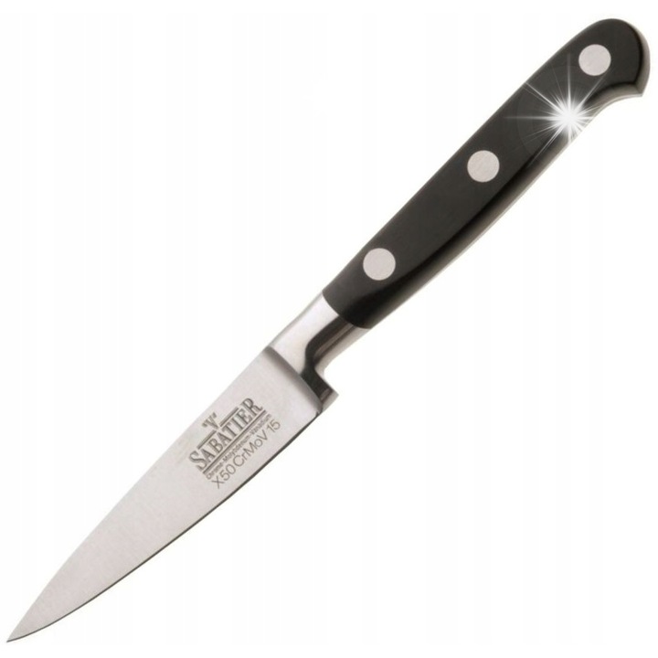 Cutit de curatat legume, Richardson Sheffield, 7,5 cm, otel inoxidabil, maner negru