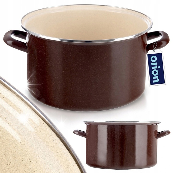 Garnek emaliat Orion, 30 cm, 10L, culoare brown, dimensiuni 38x30x17cm