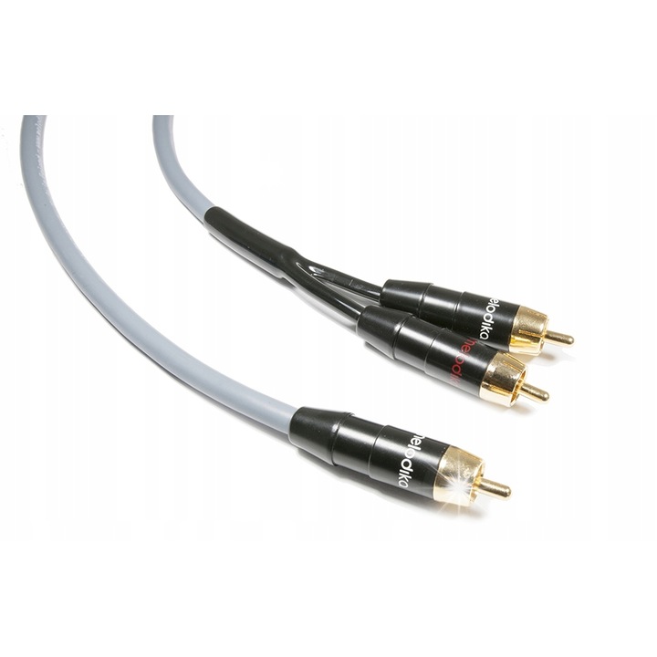 Melodika MDSWY150G mélynyomó kábel, 1x RCA - 2x RCA, 15m, szürke