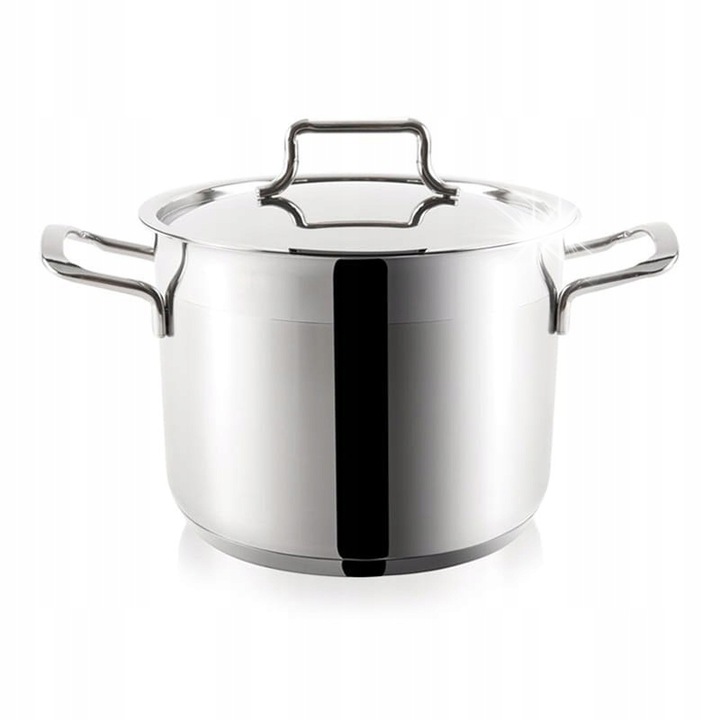 Oala din otel inoxidabil Orion Anett, 22cm, 6.5L, cu capac, finisaj mat