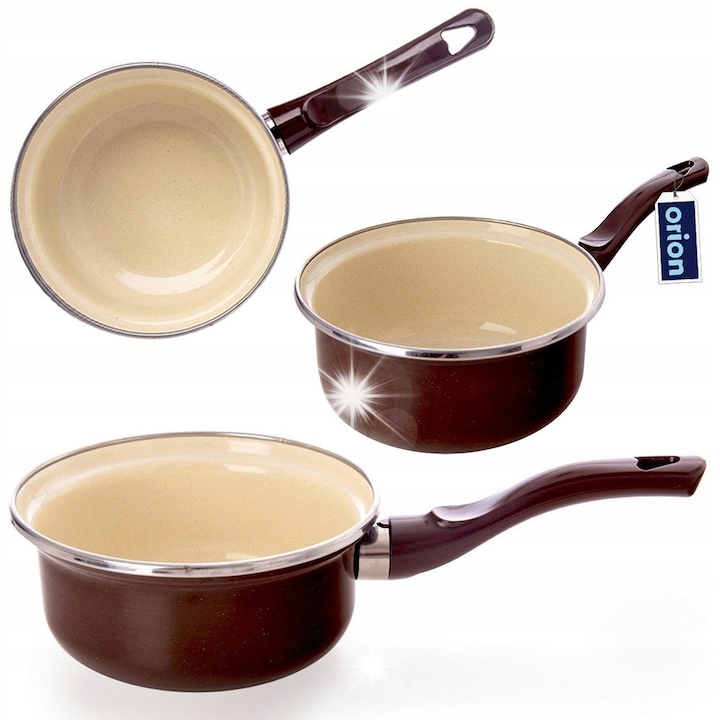 Rondel emaliat Orion, 14 cm, 620 ml, culoare brown, dimensiuni 26,5x14x7,5 cm