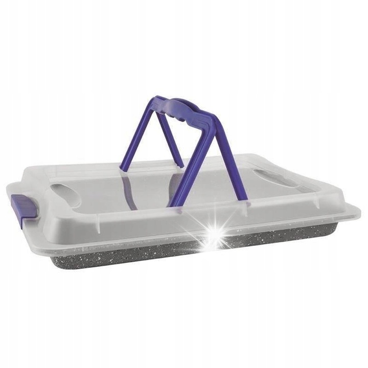 Tava de copt cu capac, Orion, 42x29cm, granit, non-stick