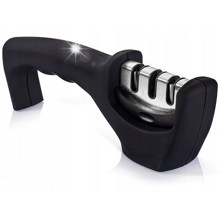 Ascutitoare de cutite Richardson Sheffield RACC99UK76909, 3 in 1, ergonomic, antiderapant, 20x5x7cm