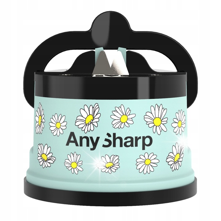 Ascutitoar de cutite AnySharp Classic, 2 placi din carburi de tungsten, cu prindere PowerGrip, model flori