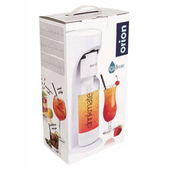 Saturator apa carbogazoasa Orion, alb, 20x13x41cm, reutilizabil, ecologic