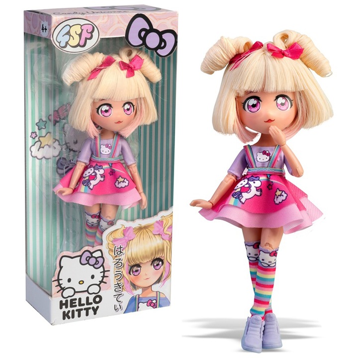 Hello Kitty Manga baba - Szőke Cukorka Unikornis 19, 5 cm