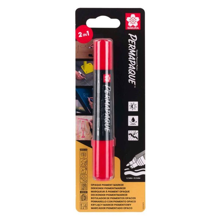 Sakura Permapaque kettős hegyű piros toll