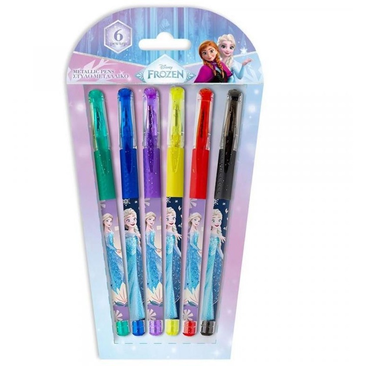 Luna: Jégvarázs 2 glitteres zselés toll 6db-os szett