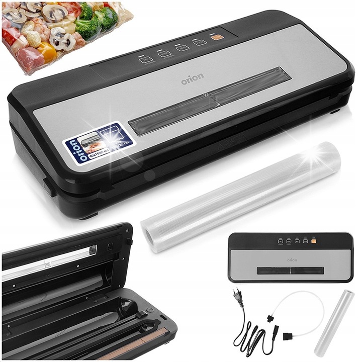 Orion vákuumozó gép, tömlővel és fóliával, 40x16x8cm, fekete