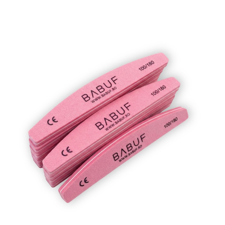 Set 50 bucati, Pila Buffer de Unghii, BABUF, BF1, Abrazivitate 100/180