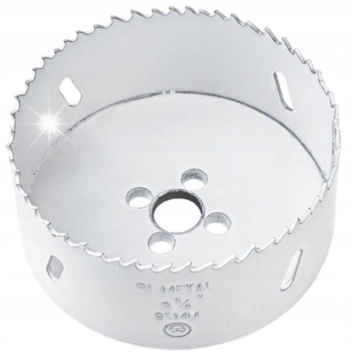 Carota bimetal 95 mm, Drel, pentru metal si lemn, set cu adaptor HEX