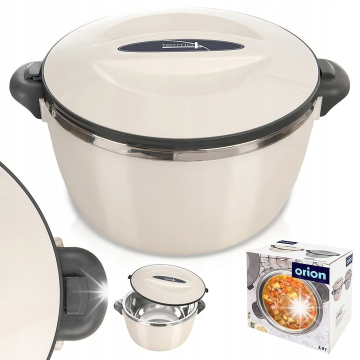 Orion hőszigetelt edény, 3,5L, inox, szürke, 31x24x16cm