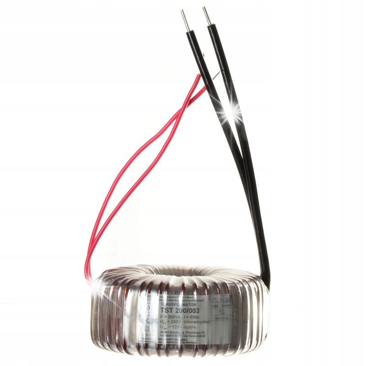 Transformator toroidal TST 200/003 12V 16,67A, 200W, 120x50x120mm, 2.1kg