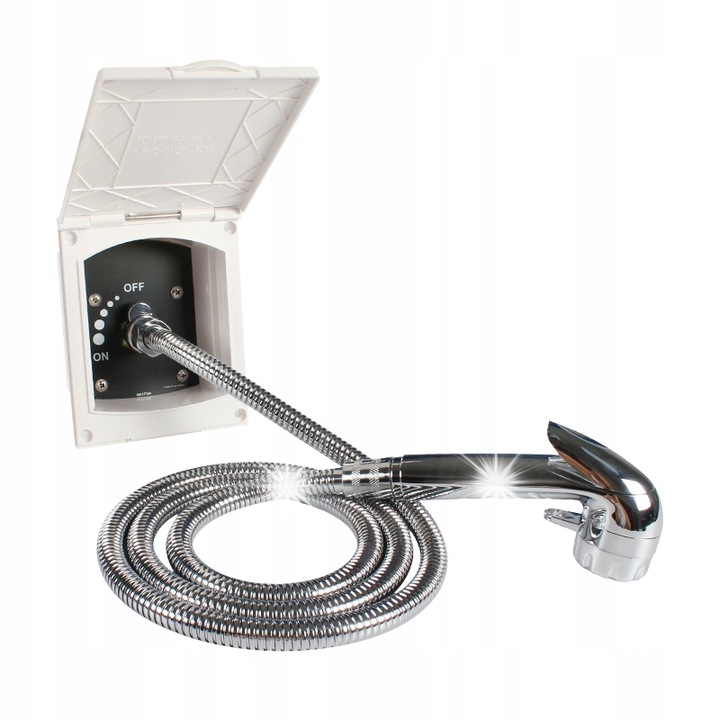 Priza externa apa cu dus NePower, inchis, reglare fluida, 21mm, 20,5mm, negru, set complet
