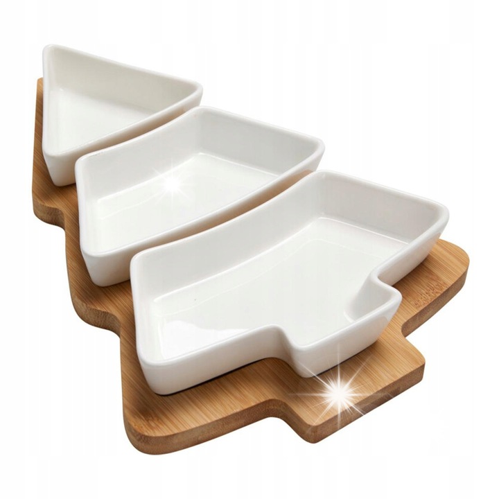 Platou de bucatarie Koopman, set de 3 boluri pentru aperitive, 30x30cm