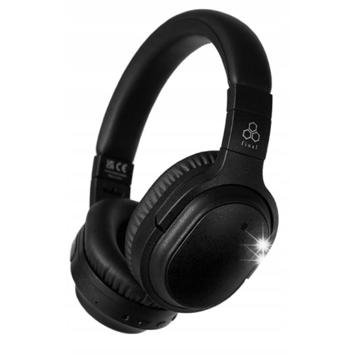 Casti wireless Final Audio UX2000, Bluetooth 5.3, ANC, negru, 45 ore autonomie