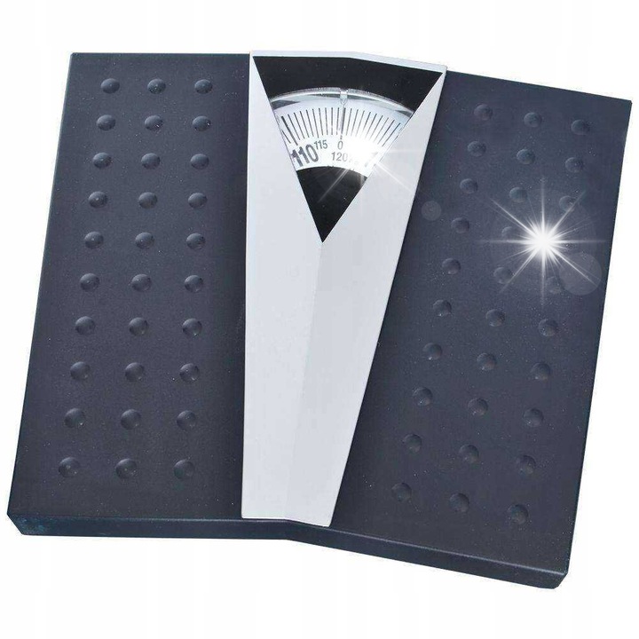 Механичен кантар за баня Orion, 120 кг, черен, с неплъзгаща се основа