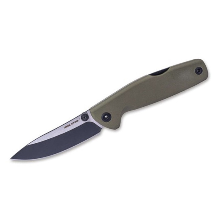 Cutit Pliabil Tactic Real Steel Yak G10, Lama Otel Inoxidabil, Maner G10, Negru, 20.5cm