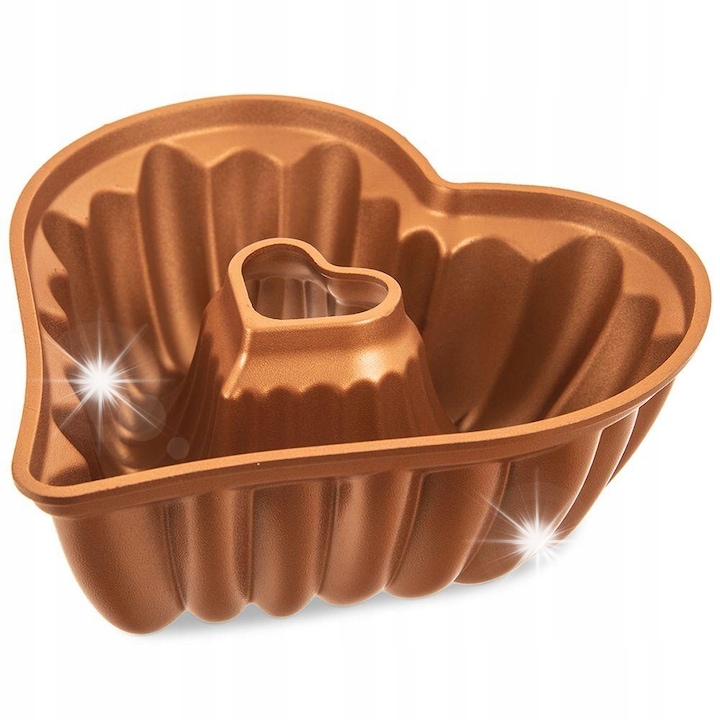 Тава за печене, форма сърце, Orion, Marissa, 26,5x28,5x10см, мед