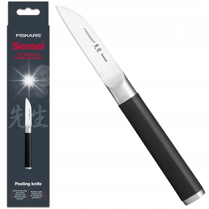 Fierastrau pentru legume Fiskars Sensei, 7 cm, otel inoxidabil, argintiu-negru, 18,2 cm