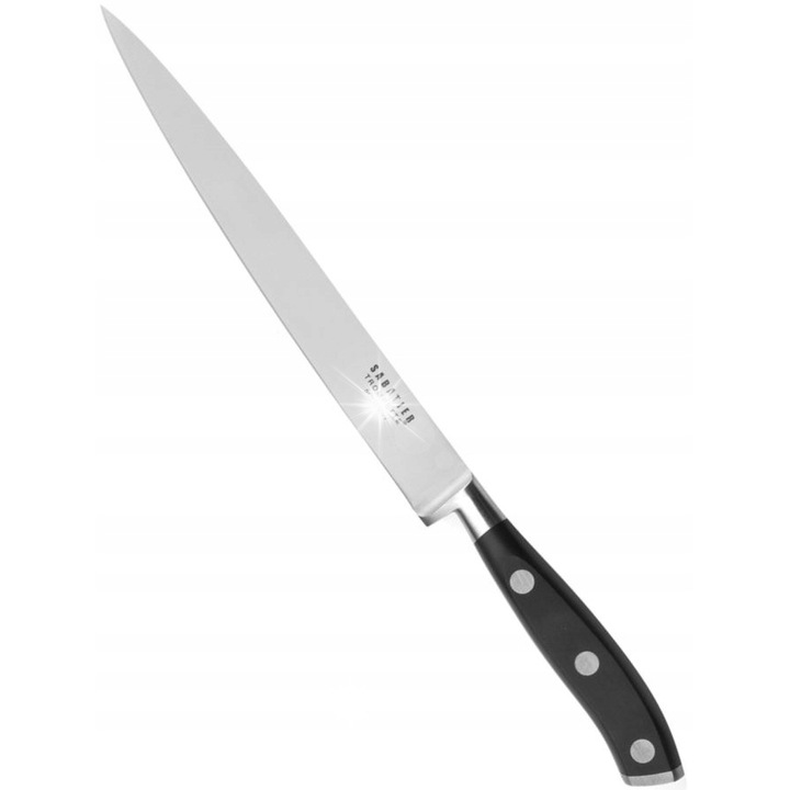 Cutit de filetat Amefa Sabatier Vulcano, 18 cm, lama flexibila, maner din polimer, negru