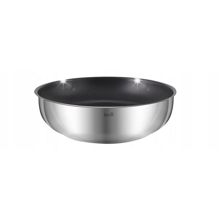 Berretti Comodo mély serpenyő, 28x8cm, rozsdamentes acél, 3 rétegű, tapadásmentes, indukciós